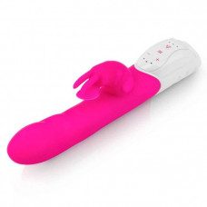 Розовый вибромассажер с клиторальной стимуляцией Clitoral Suction Rabbit - 24,5 см.