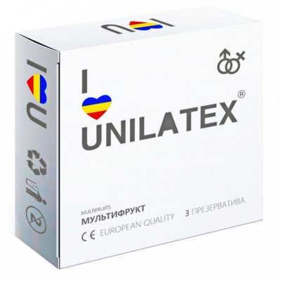 Разноцветные ароматизированные презервативы Unilatex Multifruits - 3 шт.