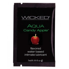 Лубрикант с ароматом сахарного яблока Wicked Aqua Candy Apple - 3 мл.