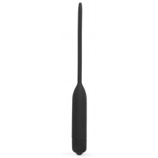 Черный уретральный виброплаг Silicone Vibrating Urethral Dilator - 21 см.