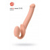 Телесный безремневой страпон Silicone Bendable Strap-On - size M