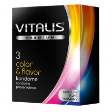 Цветные ароматизированные презервативы VITALIS PREMIUM color   flavor - 3 шт.