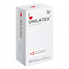 Ультратонкие презервативы Unilatex Ultra Thin - 12 шт. + 3 шт. в подарок