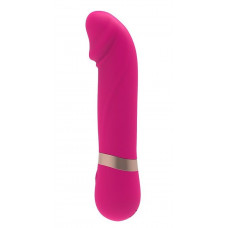 Розовый мини-вибратор с загнутой головкой Dildo Vibe - 11,7 см.