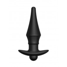 Черная перезаряжаемая анальная пробка №08 Cone-shaped butt plug - 13,5 см.