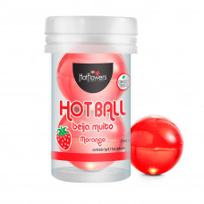 Лубрикант на масляной основе Hot Ball Beija Muito с ароматом клубники (2 шарика по 3 гр.)